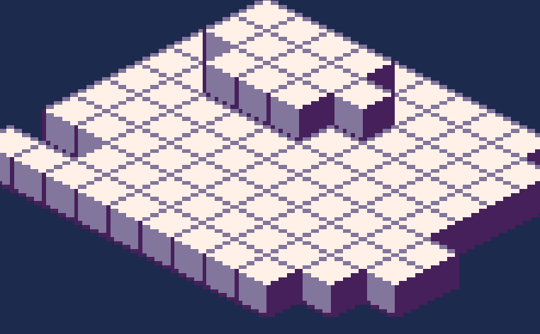 a small map made up of blank white isometric cubes